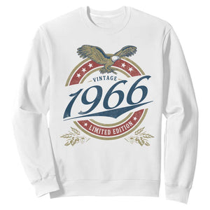 60th Birthday Beer Lover Vintage 1966 Limited Edition Sweatshirt Bald Eagle