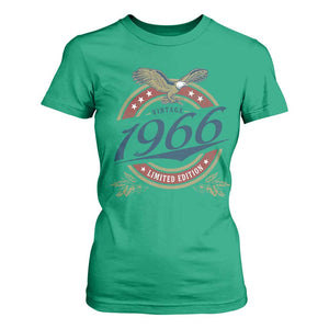 60th Birthday Beer Lover Vintage 1966 Limited Edition T Shirt For Women Bald Eagle