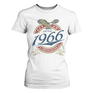60th Birthday Beer Lover Vintage 1966 Limited Edition T Shirt For Women Bald Eagle
