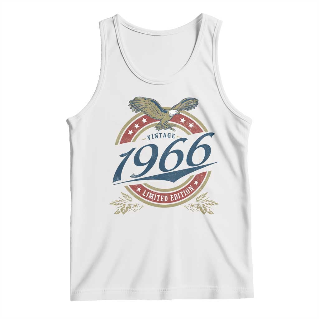 60th Birthday Beer Lover Vintage 1966 Limited Edition Tank Top Bald Eagle TS11 White Print Your Wear