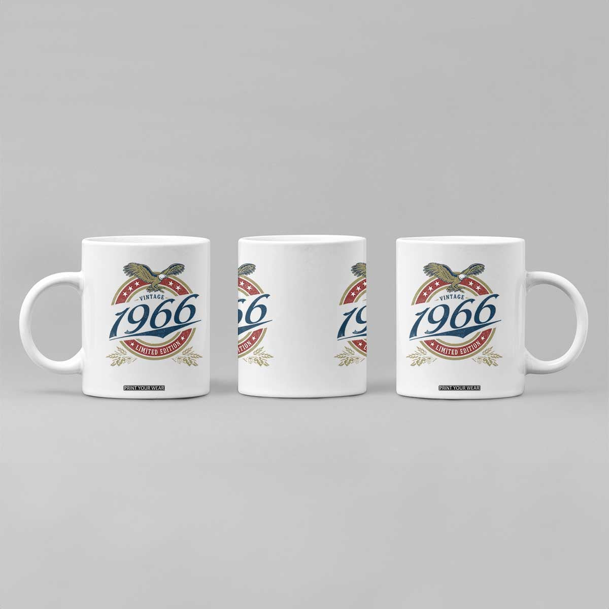 60th Birthday Beer Lover Vintage 1966 Limited Edition Coffee Mug Bald Eagle