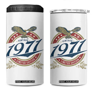 55th Birthday Beer Lover Vintage 1971 Limited Edition 4 in 1 Can Cooler Tumbler Bald Eagle