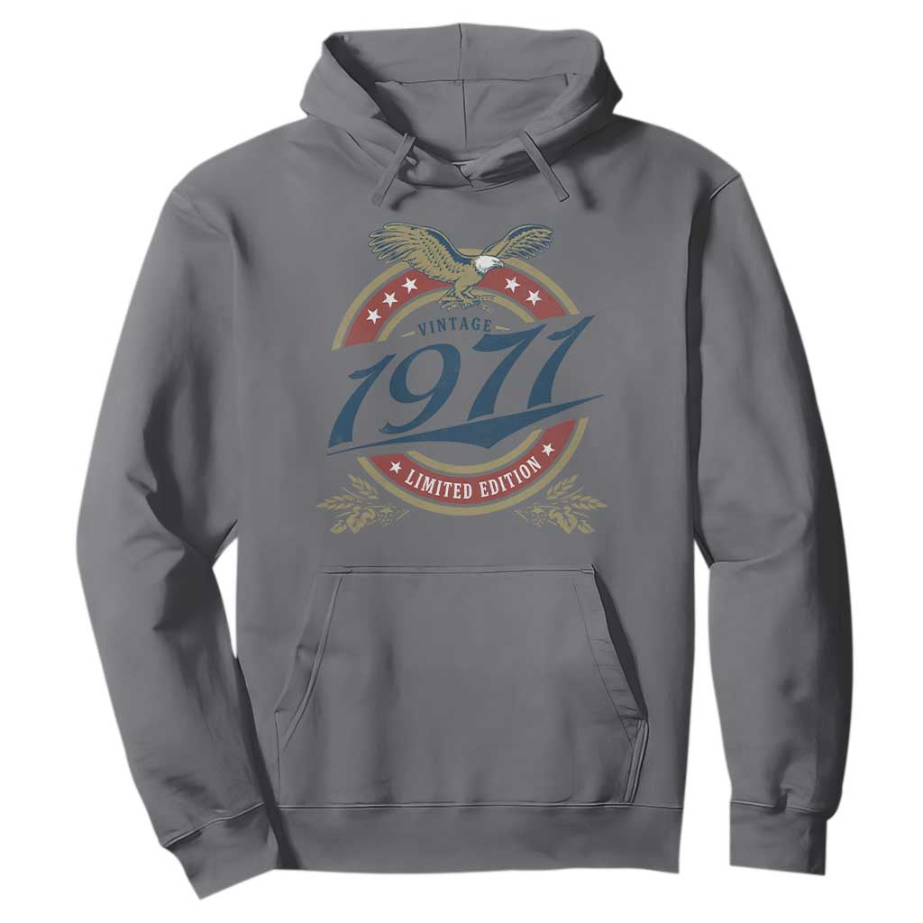 55th Birthday Beer Lover Vintage 1971 Limited Edition Hoodie Bald Eagle