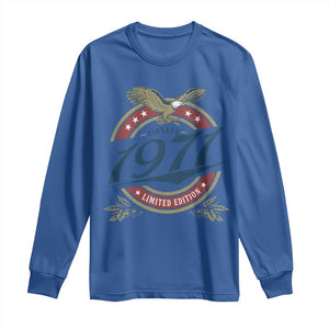 55th Birthday Beer Lover Vintage 1971 Limited Edition Long Sleeve Shirt Bald Eagle