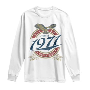 55th Birthday Beer Lover Vintage 1971 Limited Edition Long Sleeve Shirt Bald Eagle