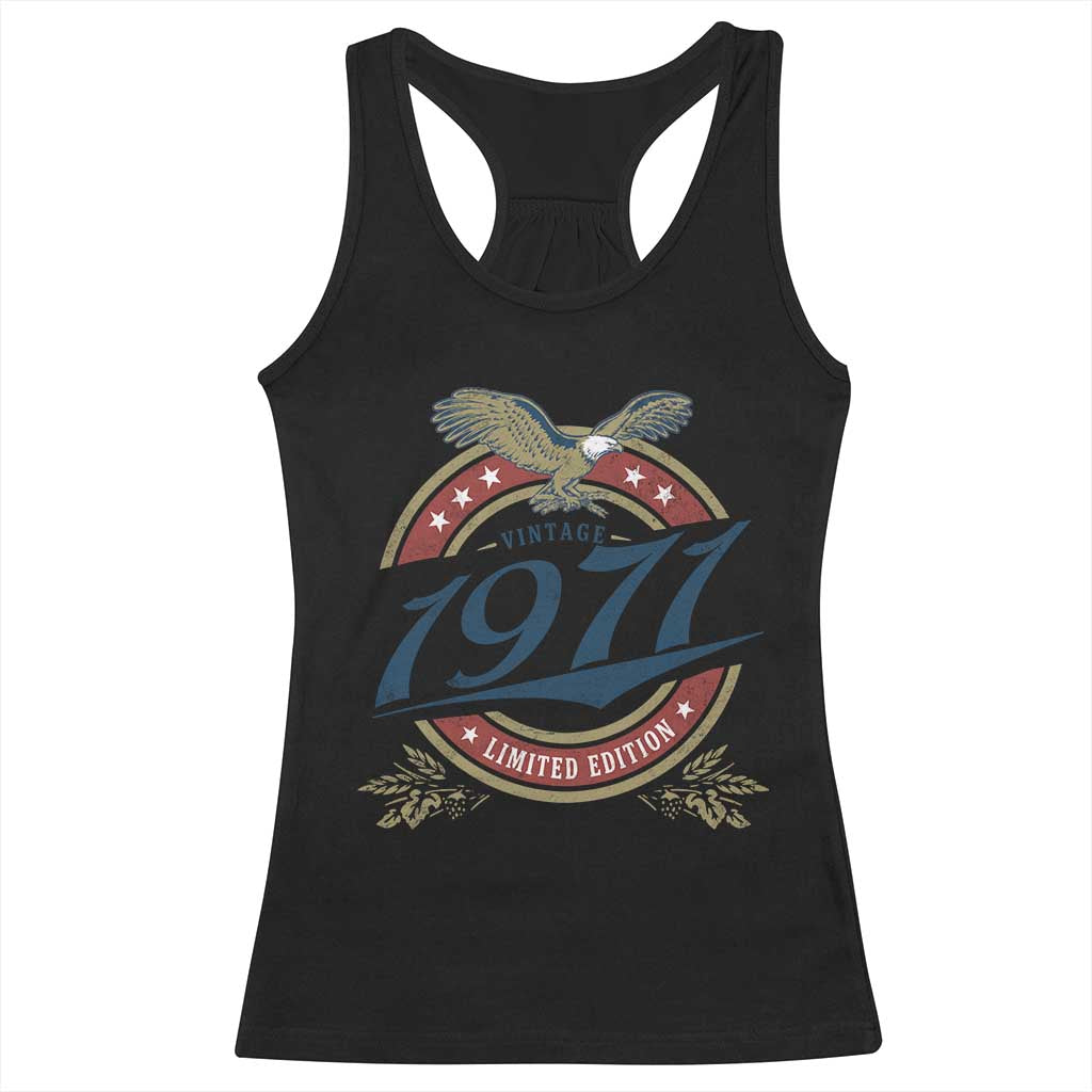 55th Birthday Beer Lover Vintage 1971 Limited Edition Racerback Tank Top Bald Eagle