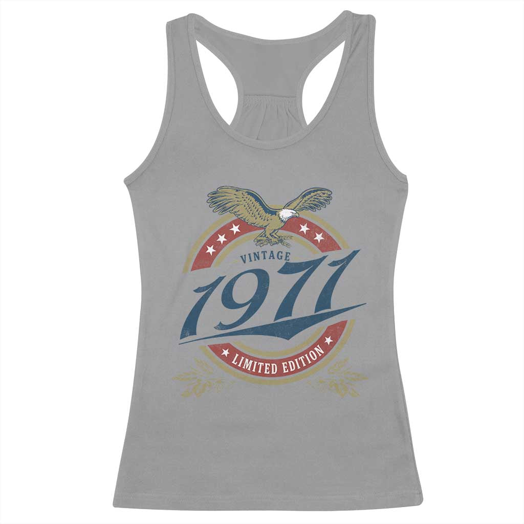 55th Birthday Beer Lover Vintage 1971 Limited Edition Racerback Tank Top Bald Eagle