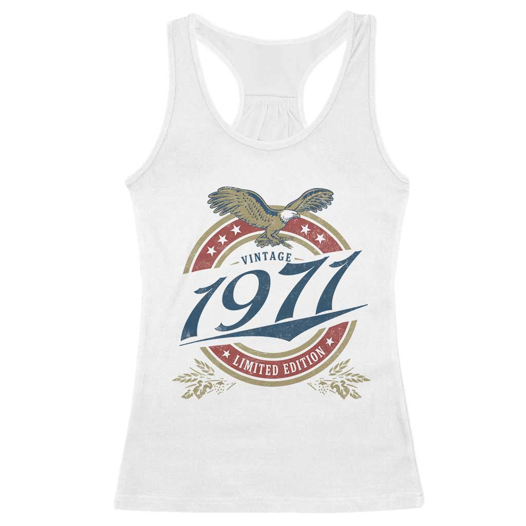 55th Birthday Beer Lover Vintage 1971 Limited Edition Racerback Tank Top Bald Eagle TS11 White Print Your Wear