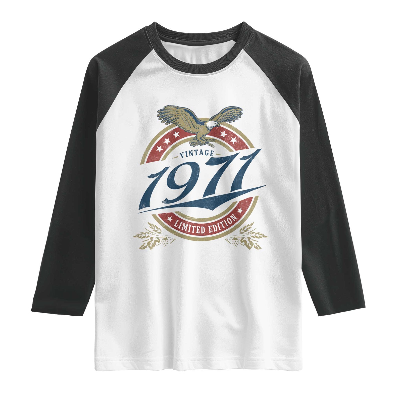 55th Birthday Beer Lover Vintage 1971 Limited Edition Raglan Shirt Bald Eagle TS11 White Black Print Your Wear