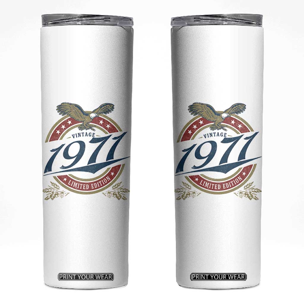 55th Birthday Beer Lover Vintage 1971 Limited Edition Skinny Tumbler Bald Eagle TS11 White Print Your Wear