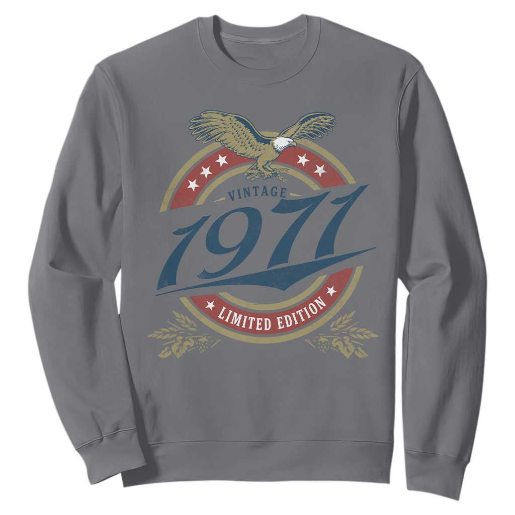 55th Birthday Beer Lover Vintage 1971 Limited Edition Sweatshirt Bald Eagle