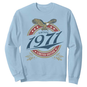 55th Birthday Beer Lover Vintage 1971 Limited Edition Sweatshirt Bald Eagle