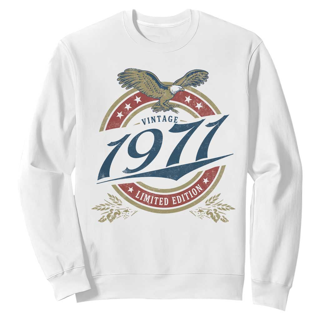 55th Birthday Beer Lover Vintage 1971 Limited Edition Sweatshirt Bald Eagle