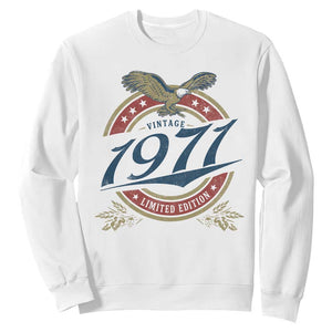 55th Birthday Beer Lover Vintage 1971 Limited Edition Sweatshirt Bald Eagle