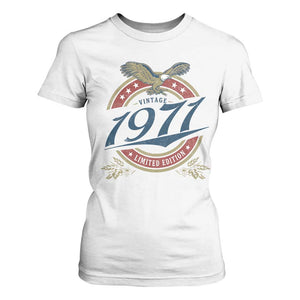 55th Birthday Beer Lover Vintage 1971 Limited Edition T Shirt For Women Bald Eagle