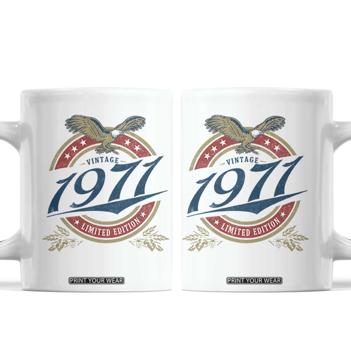 55th Birthday Beer Lover Vintage 1971 Limited Edition Coffee Mug Bald Eagle TS11 White Print Your Wear