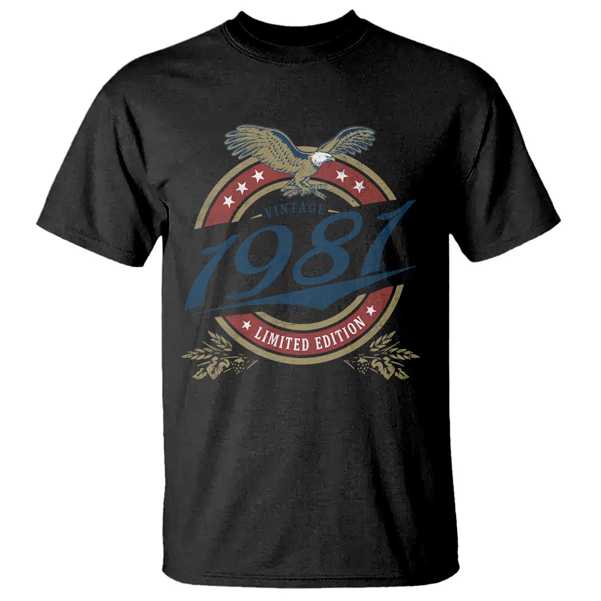 45th Birthday Beer Lover Vintage 1981 Limited Edition T Shirt Bald Eagle