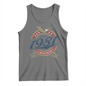 45th Birthday Beer Lover Vintage 1981 Limited Edition Tank Top Bald Eagle