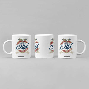 45th Birthday Beer Lover Vintage 1981 Limited Edition Coffee Mug Bald Eagle