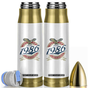 40th Birthday Beer Lover Vintage 1986 Limited Edition Bullet Tumbler Bald Eagle