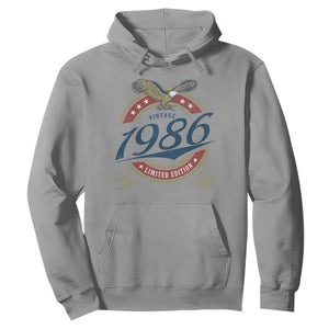 40th Birthday Beer Lover Vintage 1986 Limited Edition Hoodie Bald Eagle