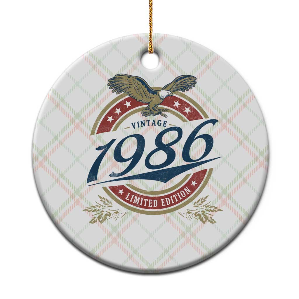 40th Birthday Beer Lover Vintage 1986 Limited Edition Ceramic Ornament Bald Eagle