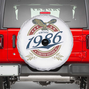 40th Birthday Beer Lover Vintage 1986 Limited Edition Spare Tire Cover Bald Eagle