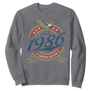 40th Birthday Beer Lover Vintage 1986 Limited Edition Sweatshirt Bald Eagle