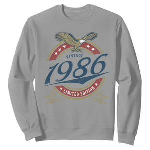 40th Birthday Beer Lover Vintage 1986 Limited Edition Sweatshirt Bald Eagle