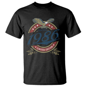 40th Birthday Beer Lover Vintage 1986 Limited Edition T Shirt Bald Eagle