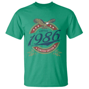 40th Birthday Beer Lover Vintage 1986 Limited Edition T Shirt Bald Eagle
