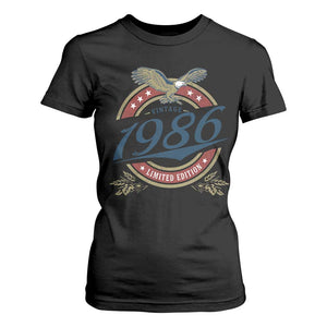 40th Birthday Beer Lover Vintage 1986 Limited Edition T Shirt For Women Bald Eagle