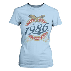 40th Birthday Beer Lover Vintage 1986 Limited Edition T Shirt For Women Bald Eagle