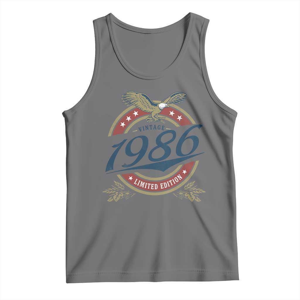 40th Birthday Beer Lover Vintage 1986 Limited Edition Tank Top Bald Eagle