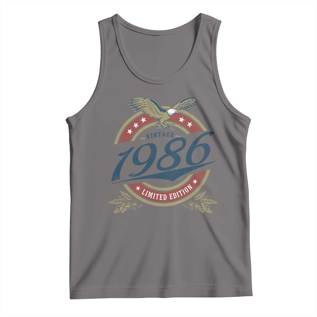40th Birthday Beer Lover Vintage 1986 Limited Edition Tank Top Bald Eagle
