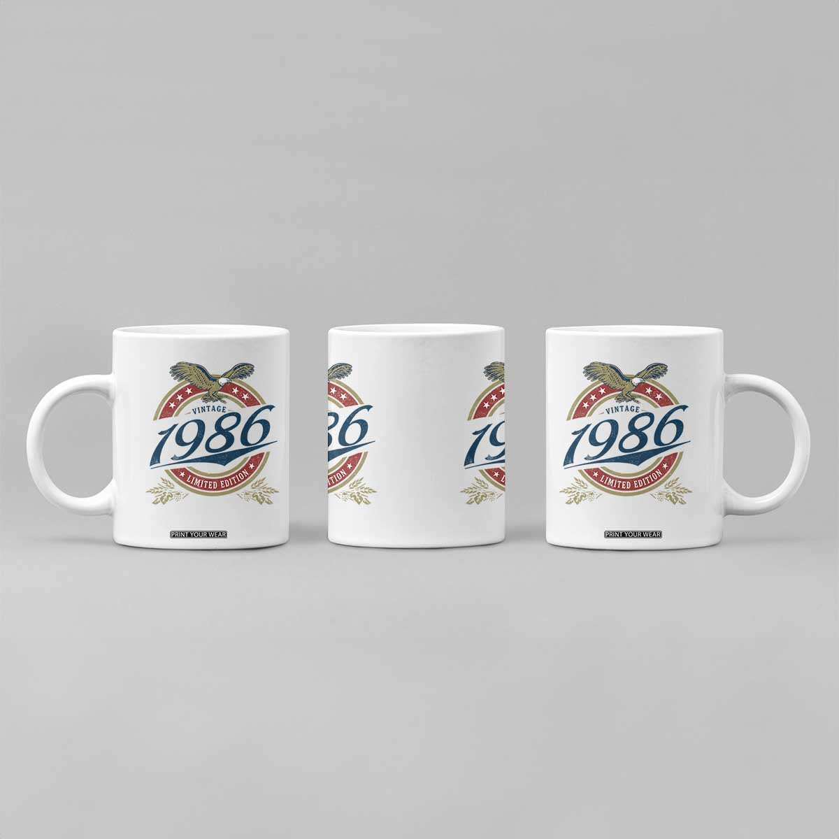 40th Birthday Beer Lover Vintage 1986 Limited Edition Coffee Mug Bald Eagle