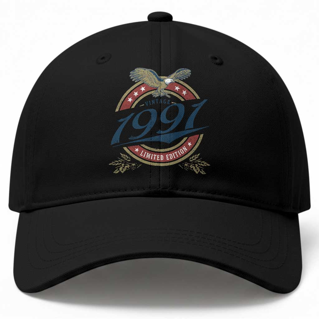 35th Birthday Beer Lover Vintage 1991 Limited Edition Baseball Cap Bald Eagle TS11 Print Your Wear