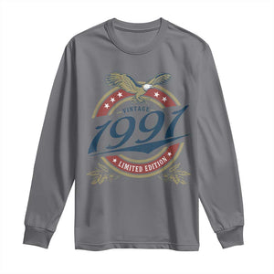 35th Birthday Beer Lover Vintage 1991 Limited Edition Long Sleeve Shirt Bald Eagle