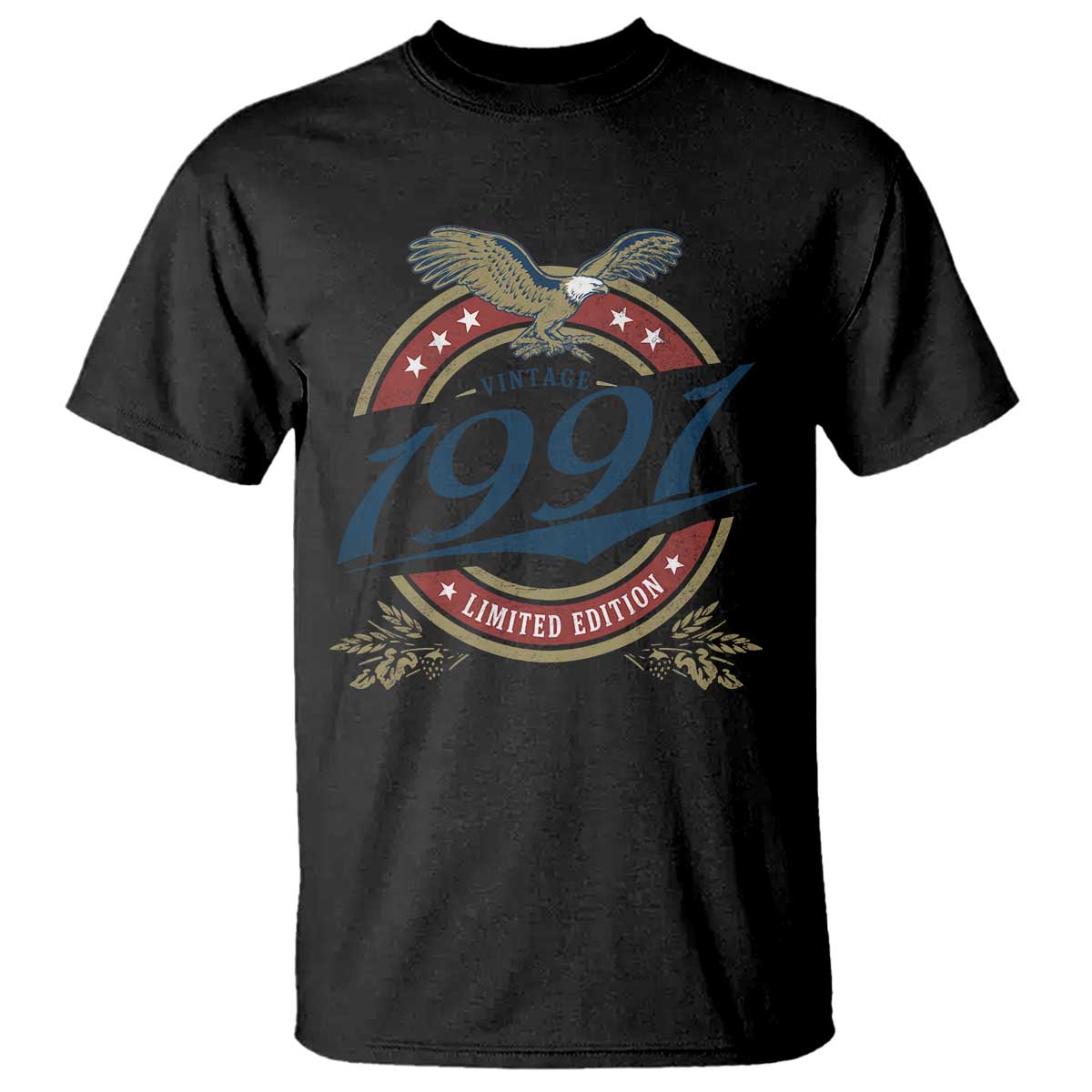 35th Birthday Beer Lover Vintage 1991 Limited Edition T Shirt Bald Eagle