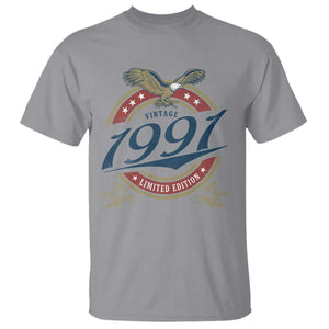 35th Birthday Beer Lover Vintage 1991 Limited Edition T Shirt Bald Eagle