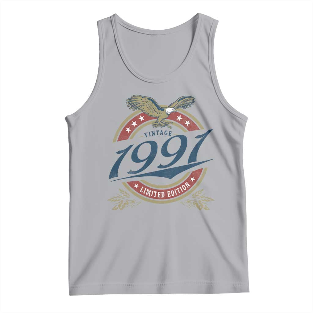 35th Birthday Beer Lover Vintage 1991 Limited Edition Tank Top Bald Eagle