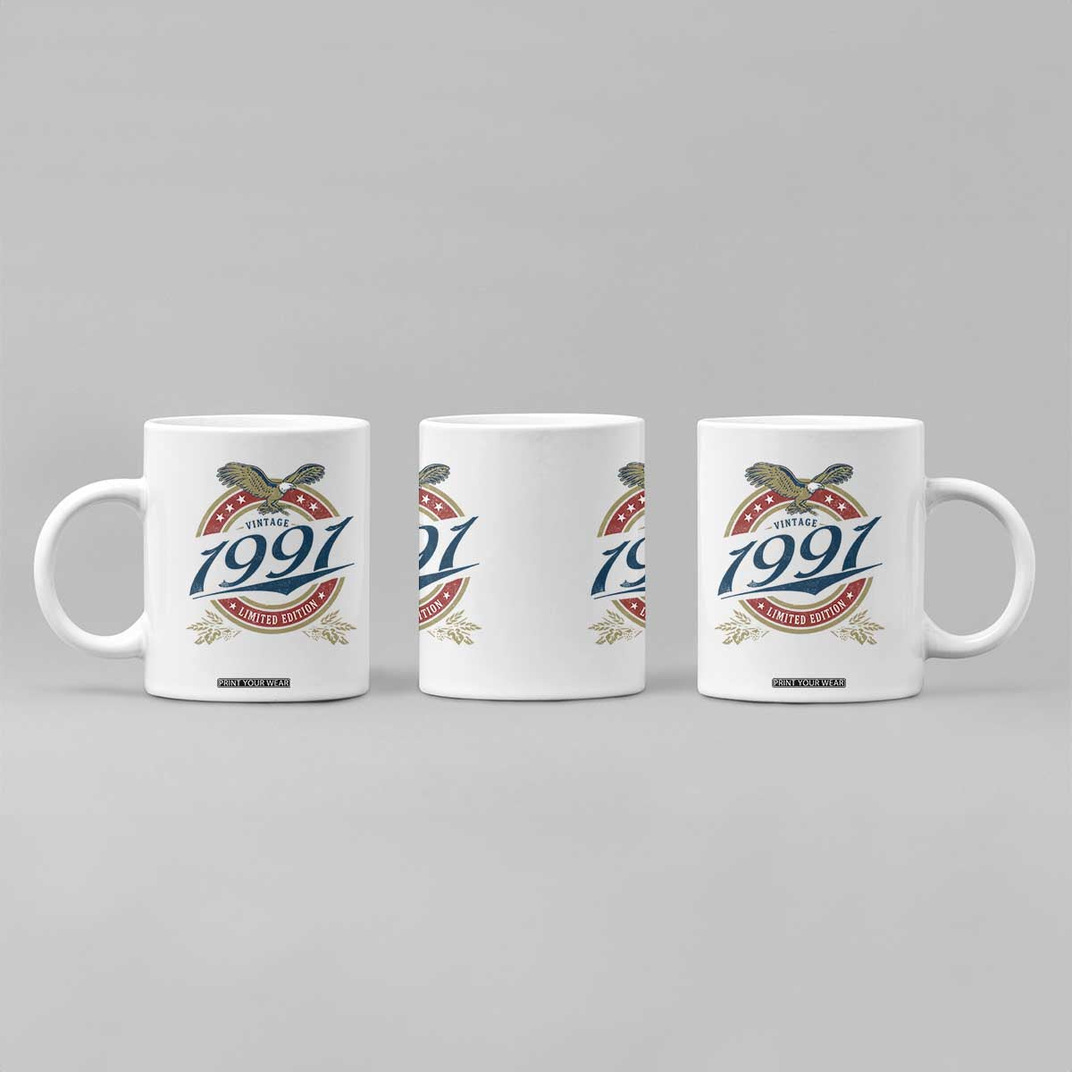 35th Birthday Beer Lover Vintage 1991 Limited Edition Coffee Mug Bald Eagle