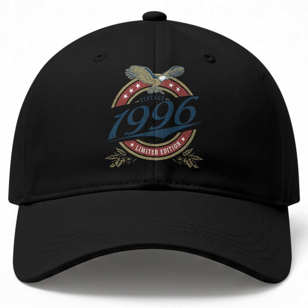 30th Birthday Beer Lover Vintage 1996 Limited Edition Baseball Cap Bald Eagle TS11 Print Your Wear