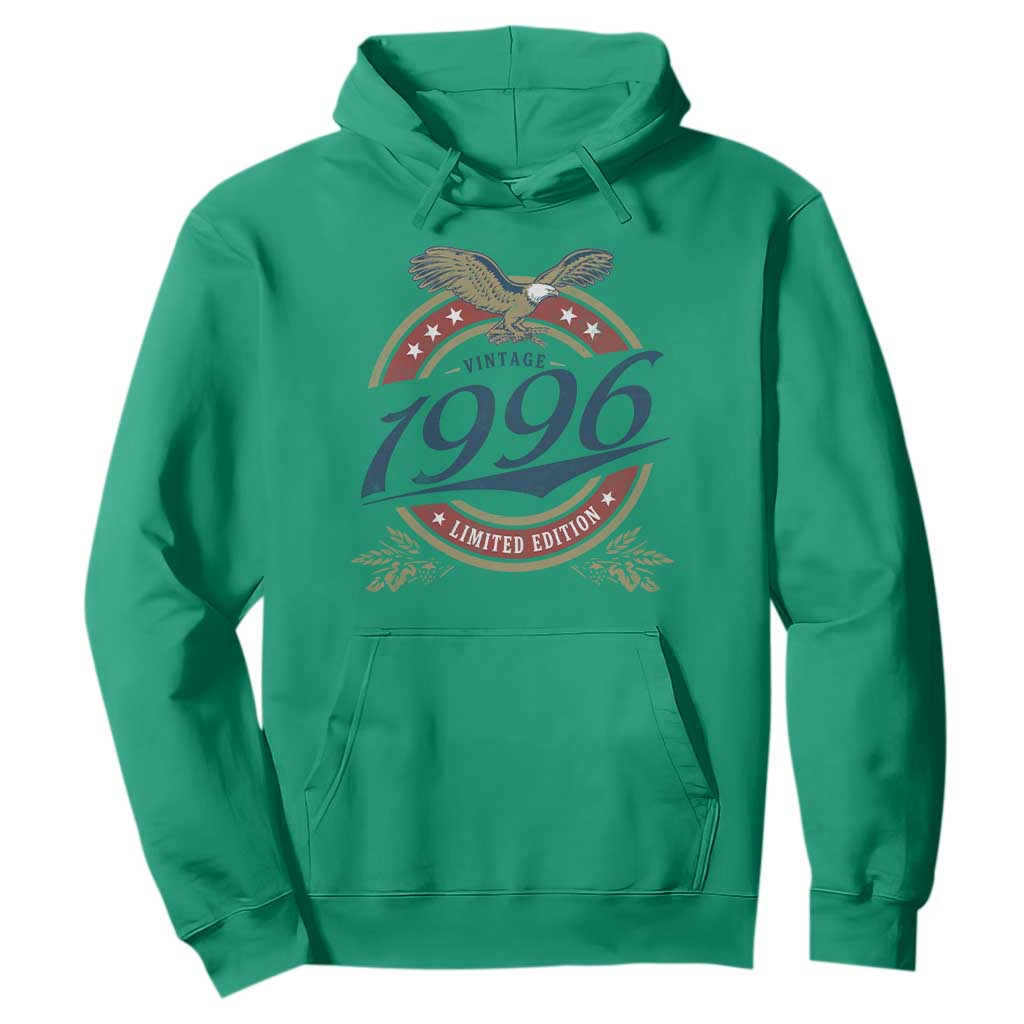 30th Birthday Beer Lover Vintage 1996 Limited Edition Hoodie Bald Eagle