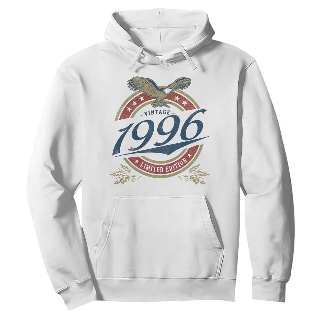 30th Birthday Beer Lover Vintage 1996 Limited Edition Hoodie Bald Eagle TS11 White Print Your Wear