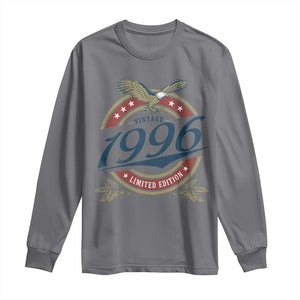 30th Birthday Beer Lover Vintage 1996 Limited Edition Long Sleeve Shirt Bald Eagle