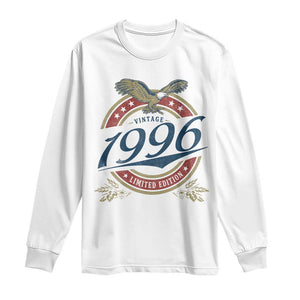 30th Birthday Beer Lover Vintage 1996 Limited Edition Long Sleeve Shirt Bald Eagle
