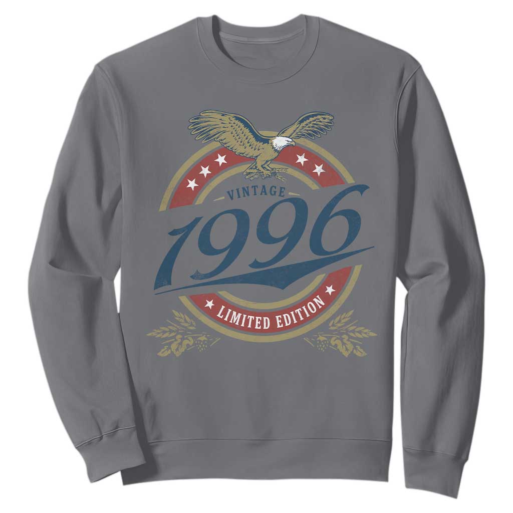 30th Birthday Beer Lover Vintage 1996 Limited Edition Sweatshirt Bald Eagle