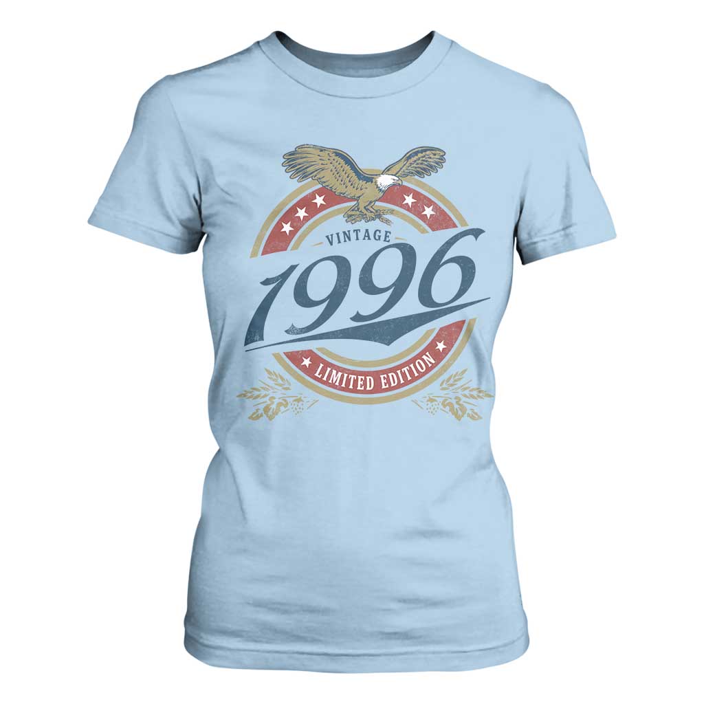 30th Birthday Beer Lover Vintage 1996 Limited Edition T Shirt For Women Bald Eagle