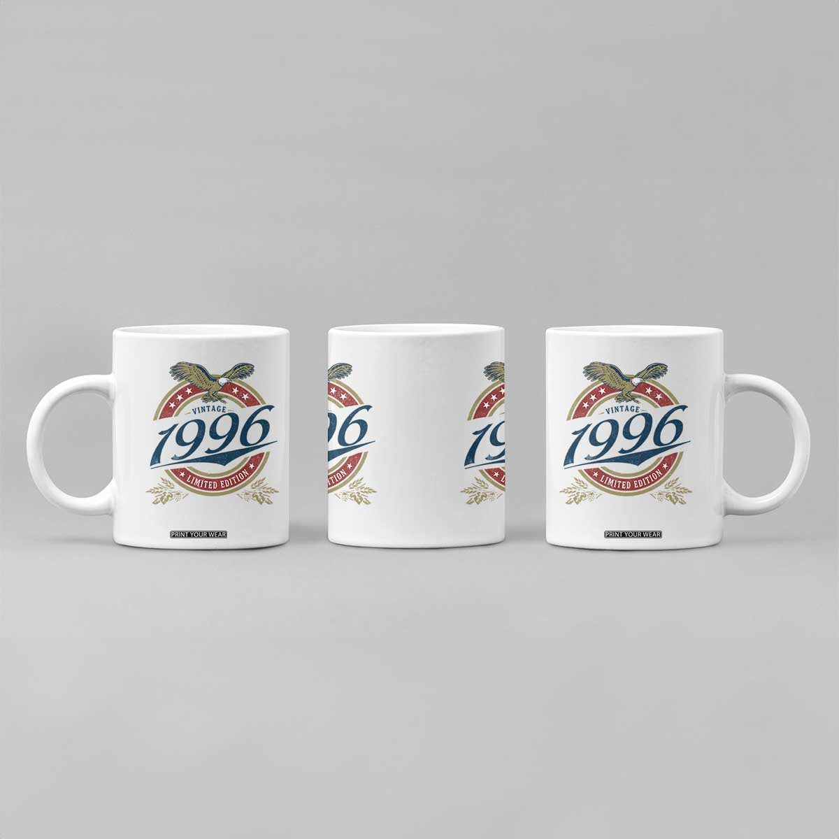 30th Birthday Beer Lover Vintage 1996 Limited Edition Coffee Mug Bald Eagle